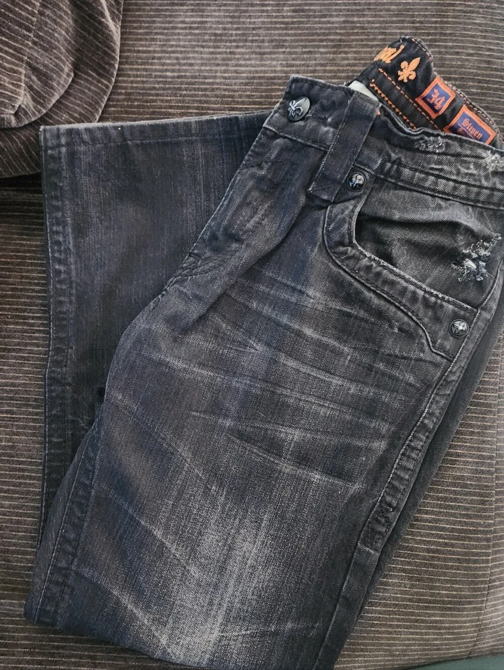 Rock Revival Men's Black Faded Straight Jeans